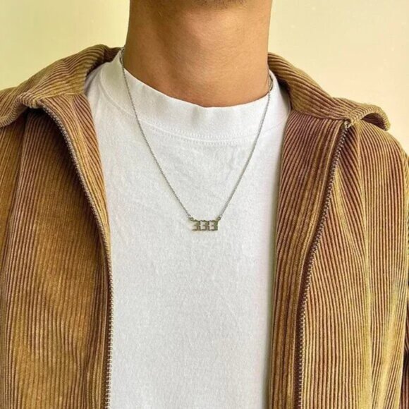 333 angel numbers numerology pendant chain necklace - Picture 5 of 7